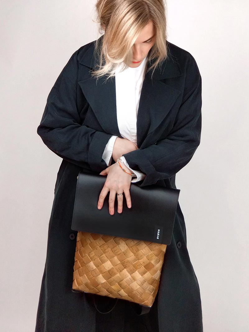 Woven women's backpack