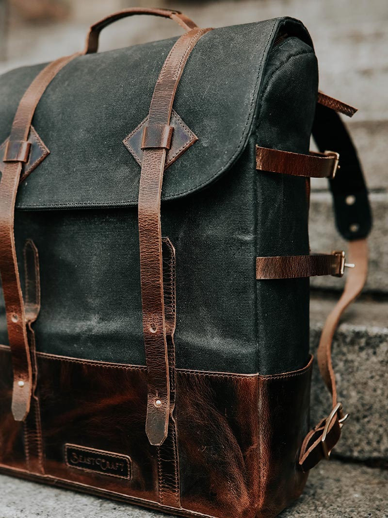 Men's artificial suede backpack
